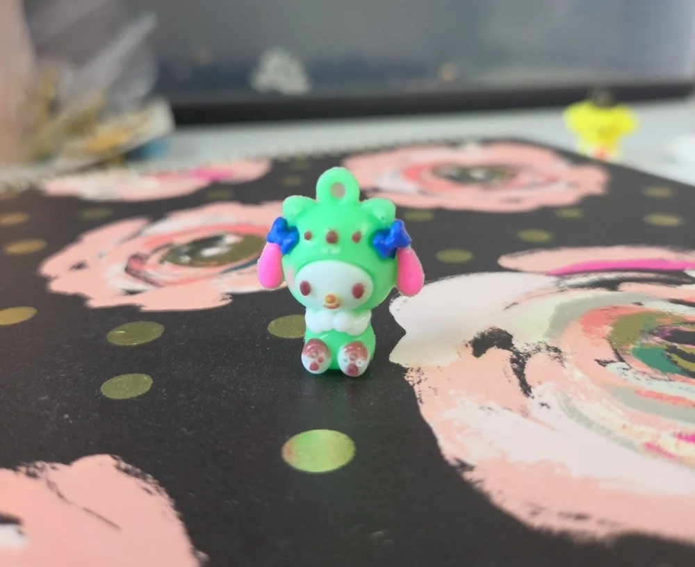 Sanrio Mint Green Tiny Pet Charm with Pink & Blue Accents